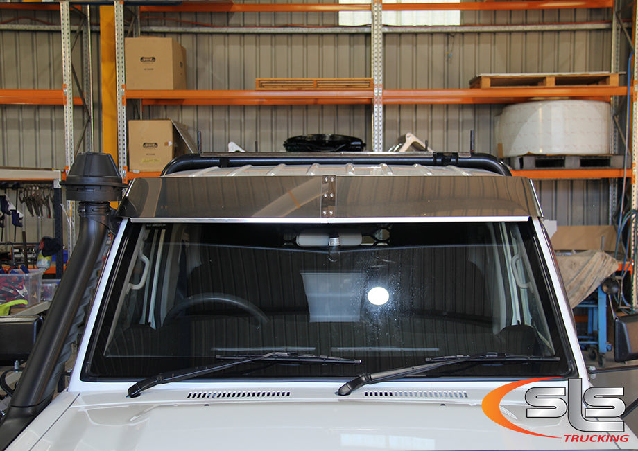 Landcruiser Visor, 10" Stainless Steel, 2 Piece (79 Series)